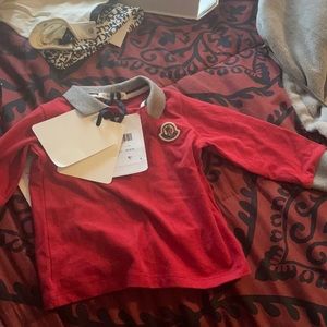 Moncler boys 3/6 months long sleeve polo